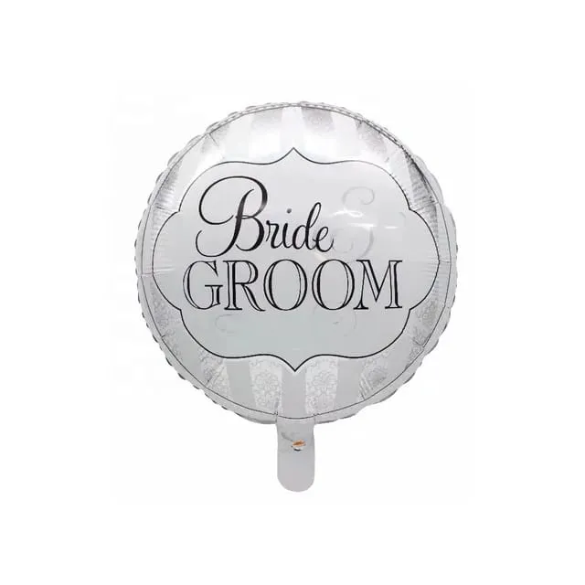 Silver and white helium foil balloon for weddings